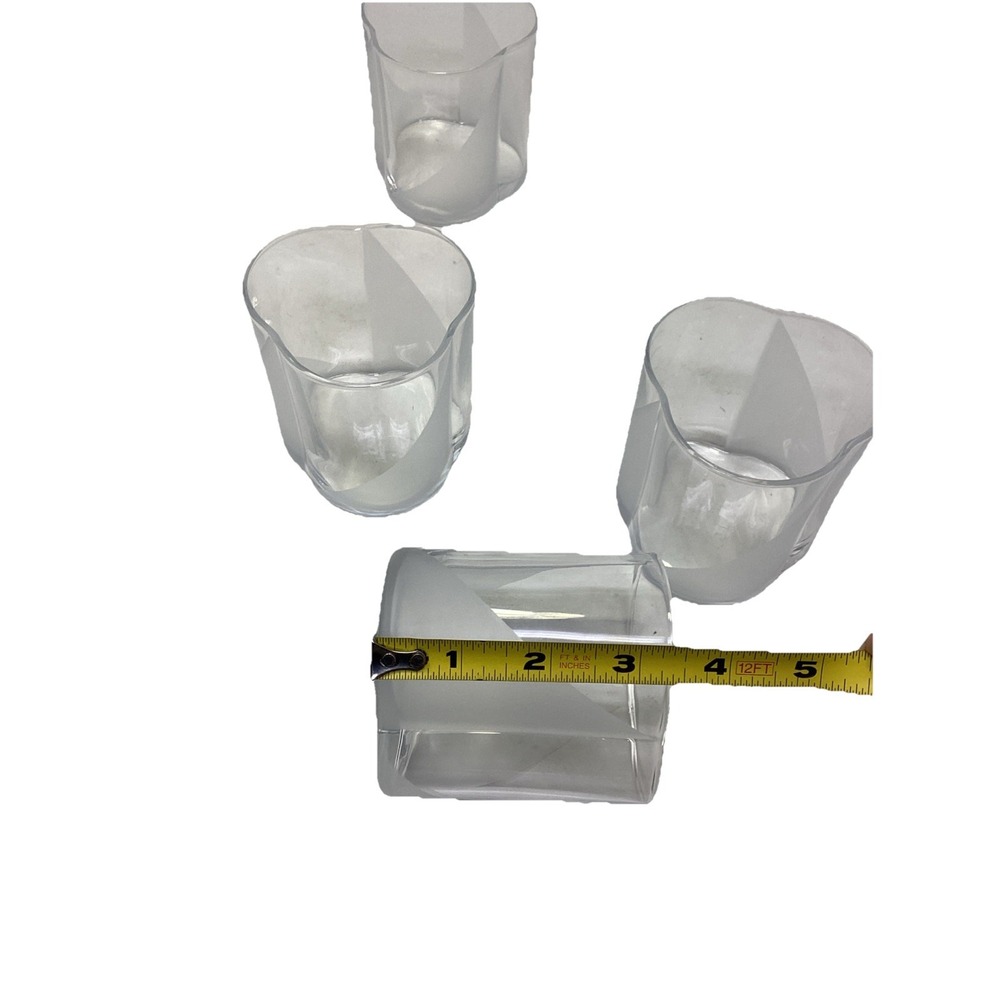 Carlo Moretti MCM Rounded Triangular Rocks Glasses Frosted Set Of (4) - Picture 7 of 8